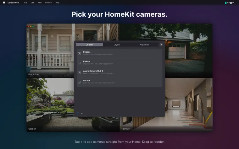 Pick HomeKit cameras from your Home in Settings