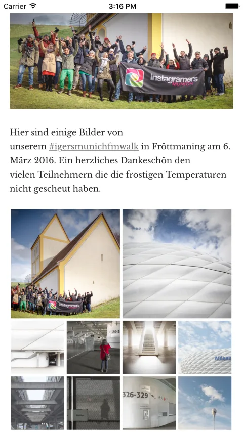 A community post — recap of an instawalk in Munich, March 2016