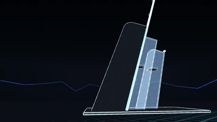 The Grid: Kommunikationsturm mit Lichtstrahl