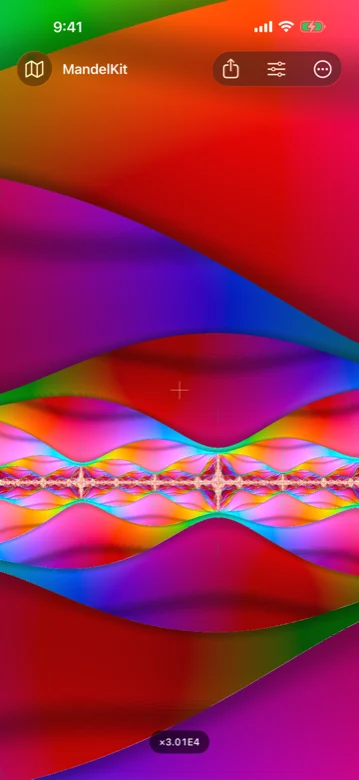 A fractal in an ocean colour palette in MandelKit
