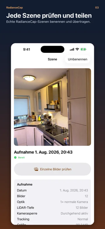 The overview of a captured scene in RadianceCap