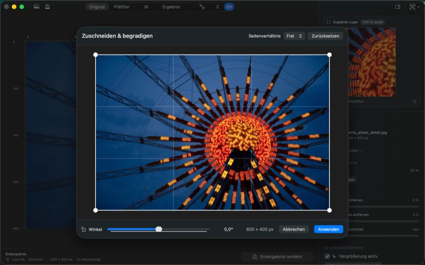 Cropping an image in UpscaleKit